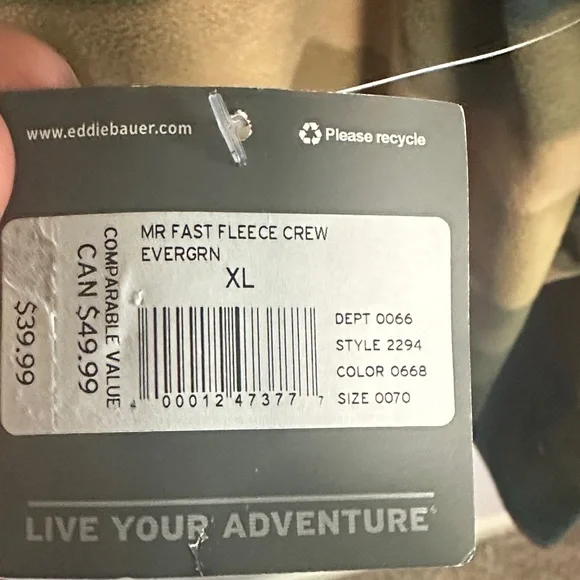 Eddie Bauer Green Layered Wave Crewneck - Picture 3 of 8